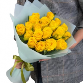  Kemer Flowers Order Bouquet of 19 Yellow Roses