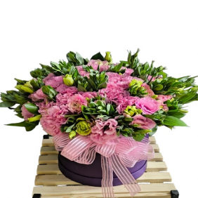  Flowers kemer Mor Kutuda 35 Adet Pembe Lisyantuslar