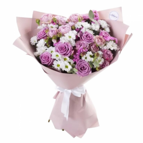  Kemer Flowers Lilac Rose Daisy Elegant Bouquet