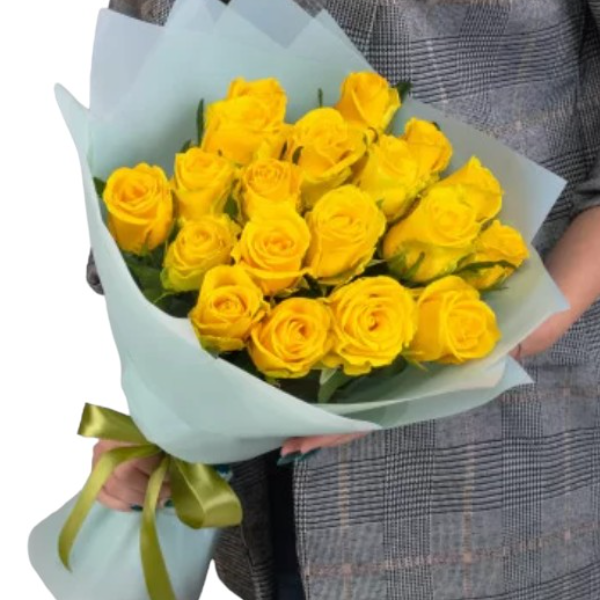  Kemer Flowers Order Bouquet of 19 Yellow Roses