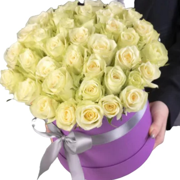  Kemer Flowers Order 25 White Roses in Box