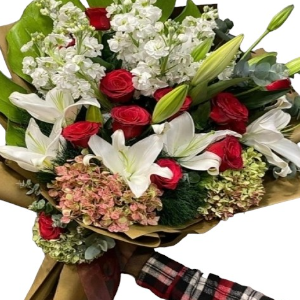  Kemer Flowers Delivery Elegant Rose Wallflower Lilium Hydrangea Bouquet